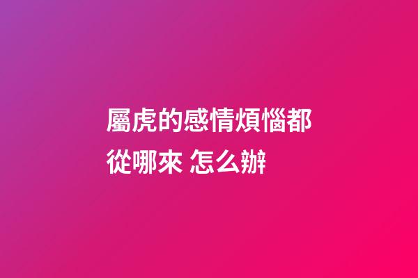屬虎的感情煩惱都從哪來 怎么辦